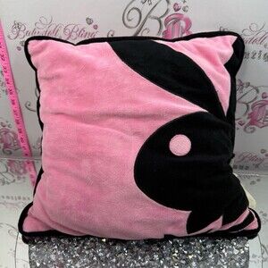 Playboy Bunny pillow Y2K, 2000s rare Pink and Black Plush Decorative Pillow